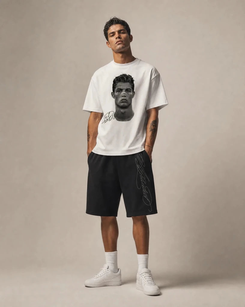 Fit koszulka CR7 + spodenki "lyrics" - SWAGWRLD